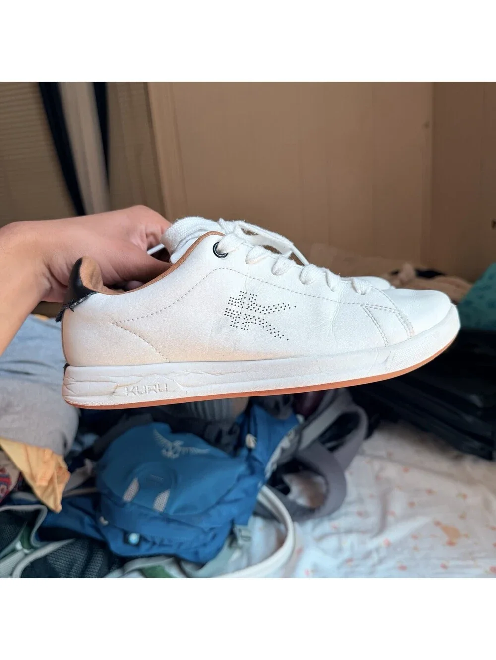 Kuru Roam Classic Court Womens Size 8.5 White Athletic Leather Shoes Sneakers